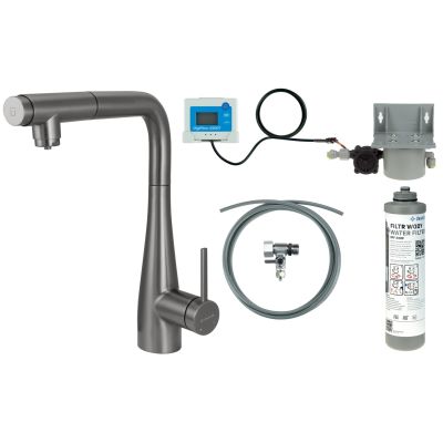 Küchenarmatur mit Wasserfiltersystem und Ausziehbrause