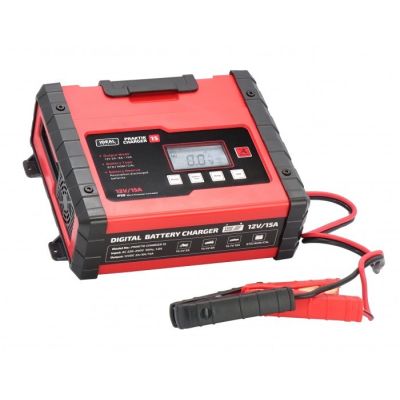 PRAKTIK CHARGER 15 LCD-Ladegerät, Ladespannung: 12 V IDEAL, Ladestrom: 2/8/15 A, Versorgungsspannung: 230 V, Batterietyp: AGM/EFB/GEL/MF/WET