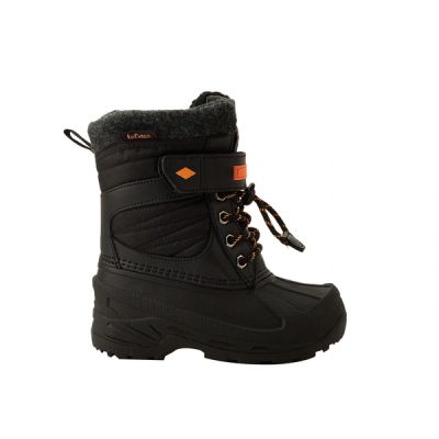 Lee Cooper Kinder-Winterstiefel, schwarze gefütterte Schneestiefel mit Klettverschluss