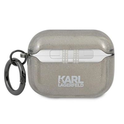 2. Karl Lagerfeld Glitzer Karl's Head Case für AirPods Pro – Schwarz