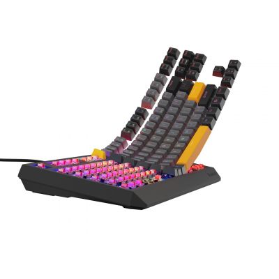 10. GENESIS Thor 230 TKL Gaming-Tastatur USB + RF Wireless + Bluetooth QWERTY Schwarz, Grau, Orange