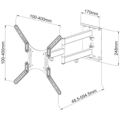 3. TECHLY TV-Wandhalterung LED/LCD 23-55 Zoll 45 kg