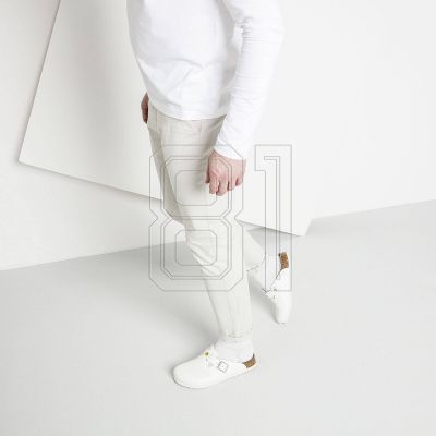 4. Birkenstock Boston ESD White Damen Clogs Naturleder schmale medizinische Hausschuhe (0061378)