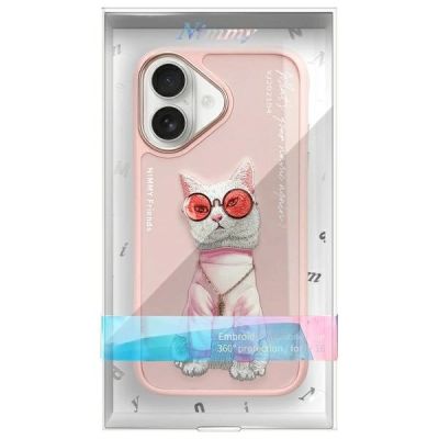 11. Nimmy Glasses Cool Cat iPhone 16 Hülle - Rosa