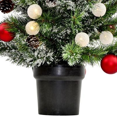 5. Dekorativer Weihnachtsbaum Kaprun im 20-LED-Topf mit Kugeln, Höhe: 90 cm