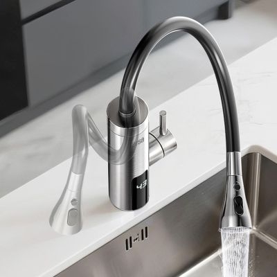 17. TEESA Durchfluss-Wassererhitzer TSA4107 Küchenarmatur aus Metall mit flexiblem Auslauf