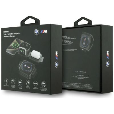 5. BMW M Qi2 15W 3-in-1-Ladegerät mit Logodruck – Blau