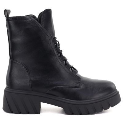 2. Damen-Stiefeletten mit Blockabsatz und Plateau, schwarz Jezzi MR2502-9