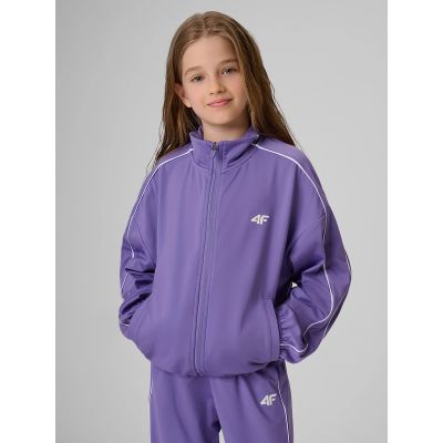 Lockerer Sport-Sweatshirt für Mädchen ohne Kapuze 4F 4FJRSS26TSWSF3057-51S