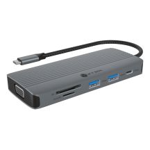ICY BOX IB-DK4040a-CPD Kabelgebundener USB 3.2 Gen 1 (3.1 Gen 1) Typ-C-Laptop, Aluminium, Silber