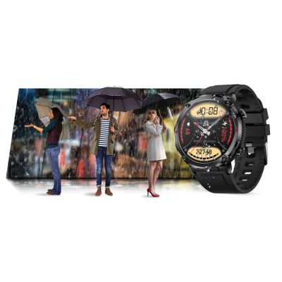 22. Gravity GT21-3 Smartwatch + Schwarzes Silikonarmband