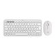 2. Logitech 920-012240 Tastatur und Maus (universell, kabellos, RF + Bluetooth, QWERTY-Tastatur, amerikanisches/internationales Layout, weiß)