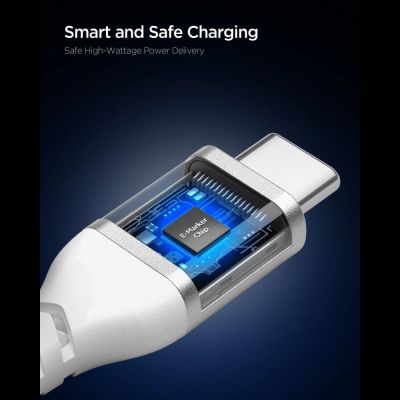 3. Spigen EB10010CCA Essential USB-C / USB-C 100W 100CM Kabel - Weiß