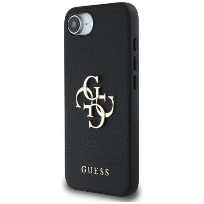 2. Guess PU Grained 4G Metal Logo iPhone 16e Hülle - Schwarz