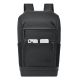 4. Rivacase Eden City Rucksack, Schwarz, Polyester, gewachstes Leder (Pull-Up)