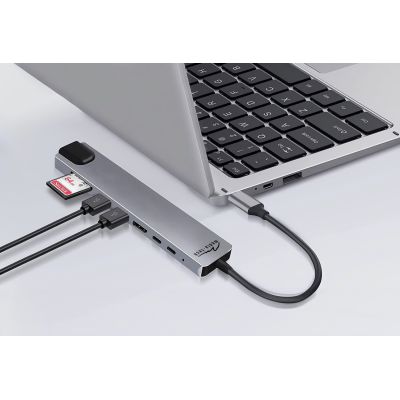 3. MEDIA-TECH HUB USB 8 IN 1 GIGA LAN HUB MT5046