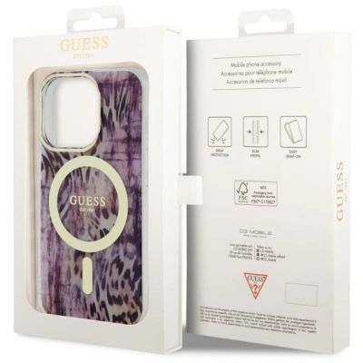 8. Guess GUHMP14LHLEOPWP iPhone 14 Pro 6.1" pink/pink Hardcase Leopard MagSafe