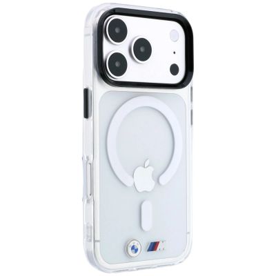 4. BMW M IML MagSafe Hülle mit glänzendem Metalllogo und Zierleisten für iPhone 18 Pro Max / 17 Pro Max – Transparent