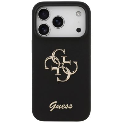 3. Guess Silicone Big 4G Script Case für iPhone 17 Pro - Schwarz