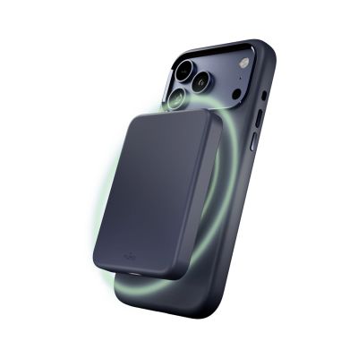 3. Puro Icon Mag Pro Flüssigsilikonhülle für iPhone 17 Pro, MagSafe-kompatibel, mit Kameraschutz und Aluminiumknöpfen – Dunkelblau