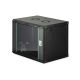 DYNAmic 19" 9HE Wand-Netzwerkschrank 600x450 mm, Glastür, schwarz, ungeteilt, montiert, 60 kg