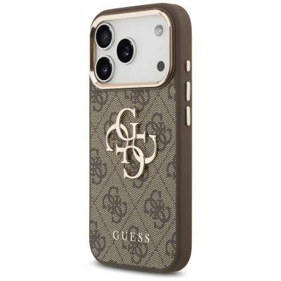 2. Guess 4G Big 4G Classic Logo Hülle für iPhone 17 Pro Max / 18 Pro Max – Braun und Gold