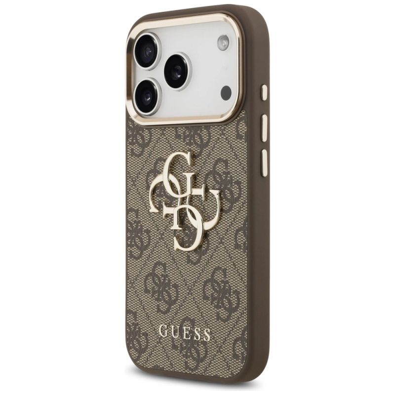 2. Guess 4G Big 4G Classic Logo Hülle für iPhone 17 Pro Max / 18 Pro Max – Braun und Gold