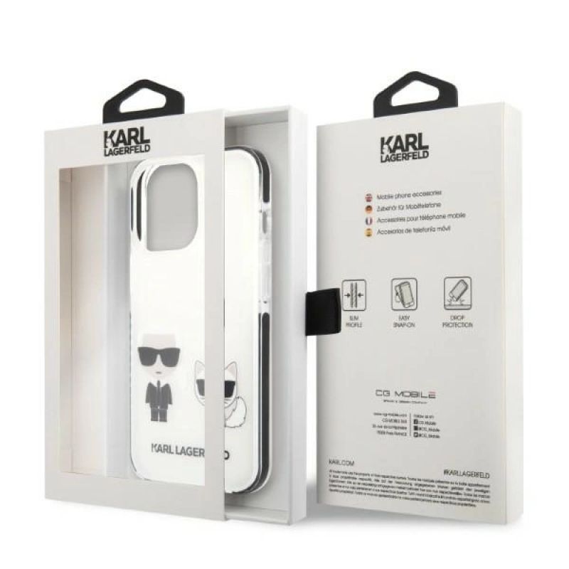 8. Karl Lagerfeld KLHCP13LTPEKCW iPhone 13 Pro / 13 6.1" Hardcase weiß/weiß Karl&Choupette