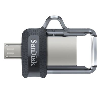10. USB-Stick SanDisk ULTRA SDDD3-128G-G46 (128 GB; microUSB, USB 3.0; grau)