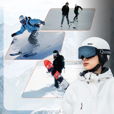 5. Qunature 10130003001 Skihelm mit Gehörschutz für Snowboard 58-61 cm - Weiß