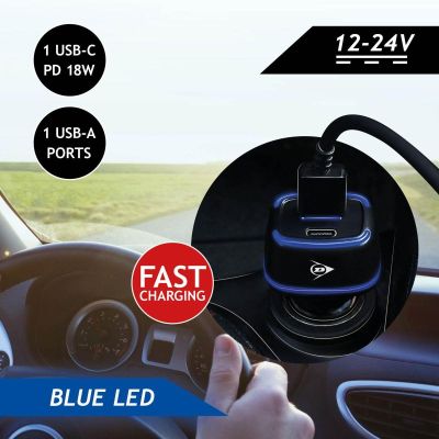 3. DUNLOP MULTI USB A + USB C KFZ-LADEGERÄT