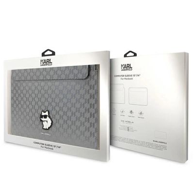 4. Karl Lagerfeld Saffiano Monogram Choupette-Hülle für einen 14-Zoll-Laptop – Silber