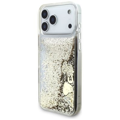 2. Guess Liq. Glitter 4 Charms Hülle für iPhone 17 Pro Max – Gold