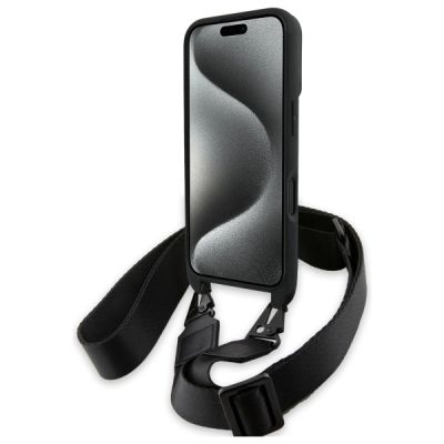 4. BMW M Edition Carbon Stripe & Strap Hülle für iPhone 16 – Schwarz