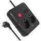 MACLEAN Steckdosenleiste, Verlängerungskabel mit 2 Steckdosen + 3 USB-Anschlüssen, 110–240 V Wechselstrom, 50/60 Hz, max. 2,1 A, 2500 W, 1,5 m, Schwarz, MCE387 B