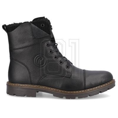 18. Rieker M RKR296A Wollgefütterte Lederstiefelette, schwarz