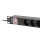 3. LANBERG PDU PRO 19" Rack-Stromleiste (1 HE, 16 A, 7x Shuko, 2 m, Schwarz) PDU-PRO-07F-0200-BK