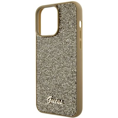 6. Guess Disco Metal Script Hülle für iPhone 15 Pro Max – Gold