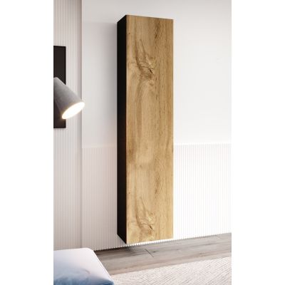 2. VIGO Vitrine „180“ 180/40/30 Schwarz/Wotan Eiche