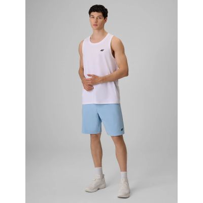 3. Ärmelloses, einfarbiges Herren-T-Shirt in regulärer Passform, Größe 4F 4FRSS26TSLEM367-10S