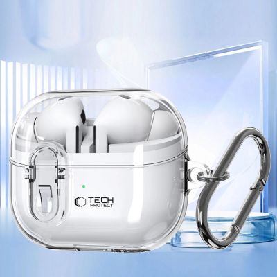 5. Tech-Protect FlexAir-Hülle mit Karabiner für Samsung Galaxy Buds 3 / 3 Pro – transparent