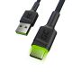 2. GREEN CELL KABGC13 GC RAY USB-KABEL – USB-C 200 cm, grüne LED, Schnellladefunktion (Ultra Charge), QC 3.0