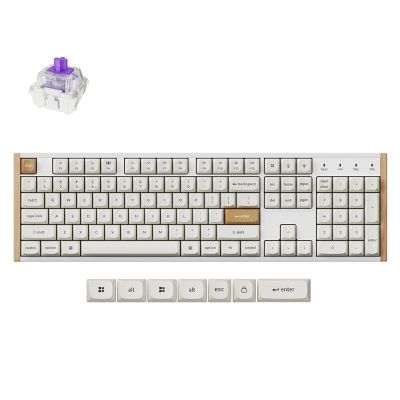 2. Keychron K10 HE Gaming-Tastatur USB + RF Wireless + Bluetooth QWERTZ Englisch Weiß, Holz