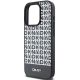 6. DKNY MagSafe Lederhülle mit bedrucktem Muster und Metalllogo für iPhone 15 Pro – Schwarz