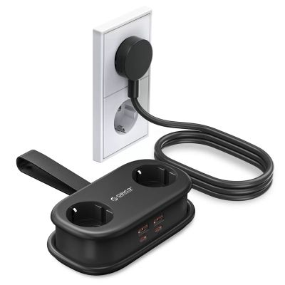 2. Orico AP3 20W GaN 5-in-1 Steckdosenleiste (2x Netzanschluss + 2x USB-A + 1x USB-C) – Schwarz