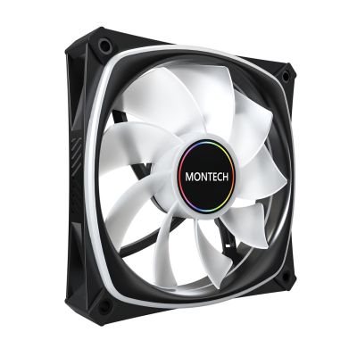 3. Montech RX120 PRO Computergehäuselüfter 12 cm Weiß 3 Stück.