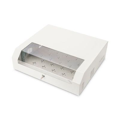 36. Wandschrank NWS 19" Slim Line 3HE drehbar, 2HE fest, 145x500x475 mm, Farbe Grau (RAL 7035)