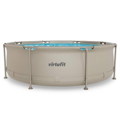 8. VIRTUFIT RUNDER POOL 244 CM MIT FILTPUMPE BEIGE