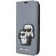 Karl Lagerfeld KLBKP14LSANKCPG iPhone 14 Pro 6,1" Bücherregal Silber/Silber Saffiano Karl & Choupette