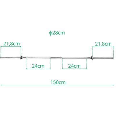 3. GERADE HALTERUNG 150 CM ENERO FIT Durchmesser 28
